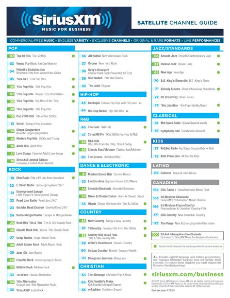 sirius xm chanel list|complete list of siriusxm channels.